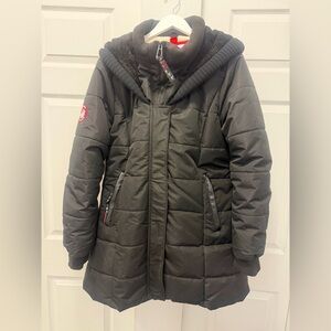 Canada Weather Gear Faux Fur Lined Hood Parka Jacket - Black